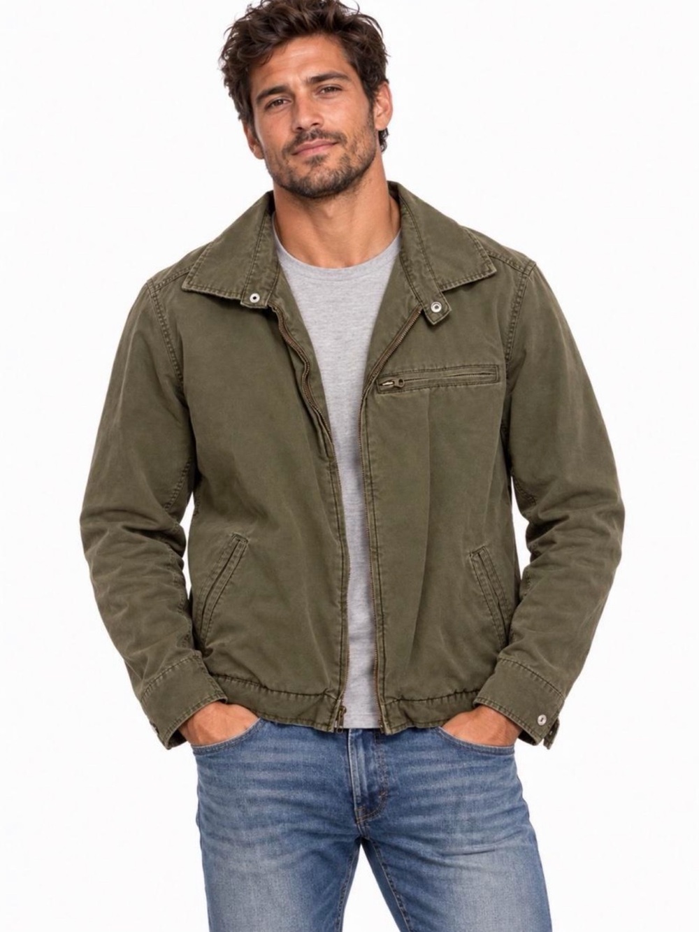 $90 - Old Navy Surplus Gear Olive Military Utility Jacket – Men’s Small